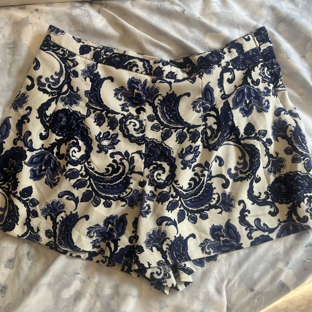 Forever 21 Navy and White High Waist Shorts